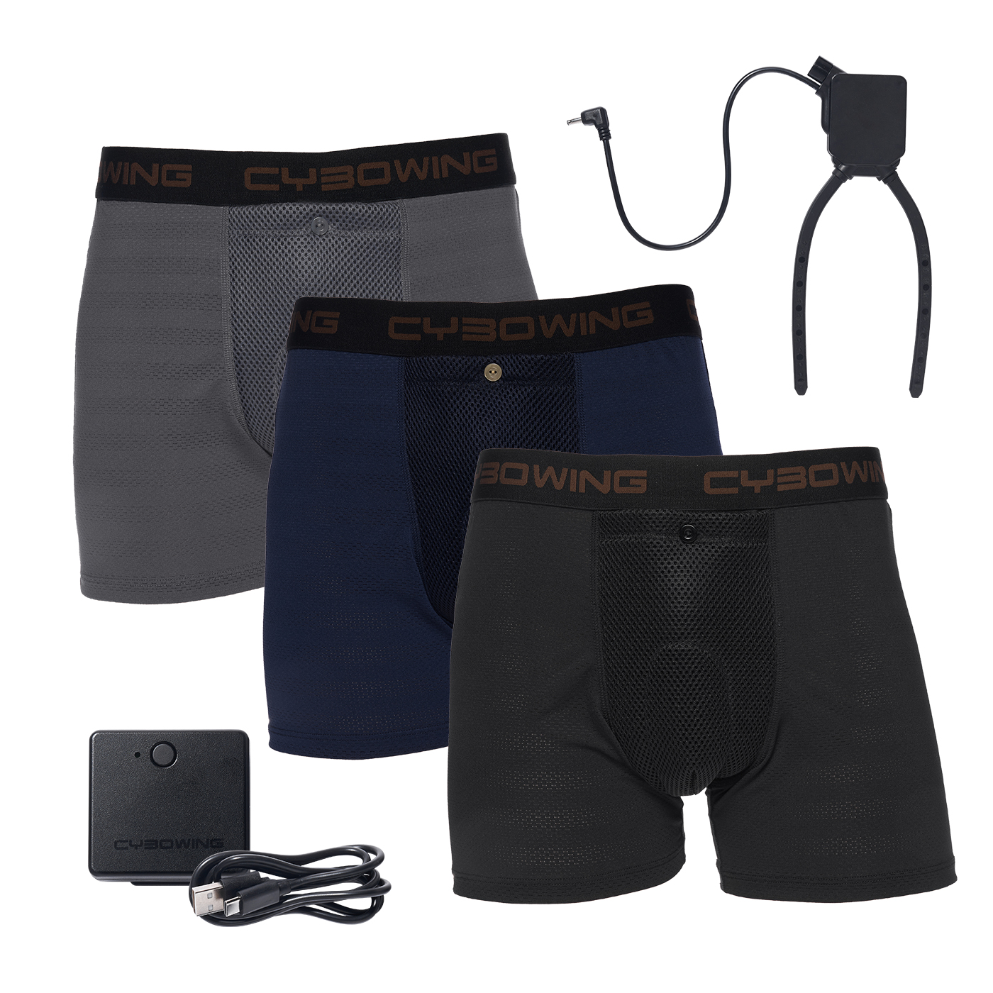 CYBOWING Men's Cooling Underwear 3 Pack With Cooling Device